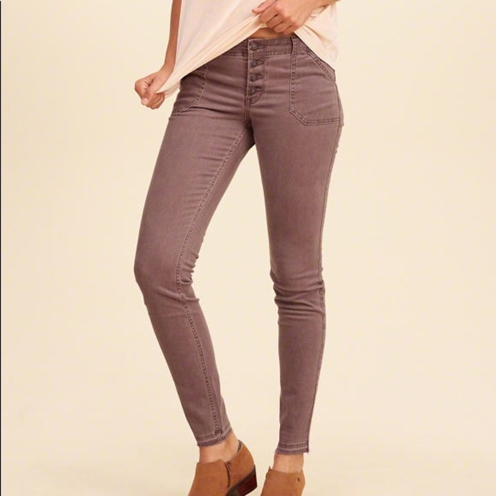 Hollister super skinny size 1 brown jeans low rise